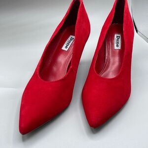 Dune London size 8.5 red suede heels.